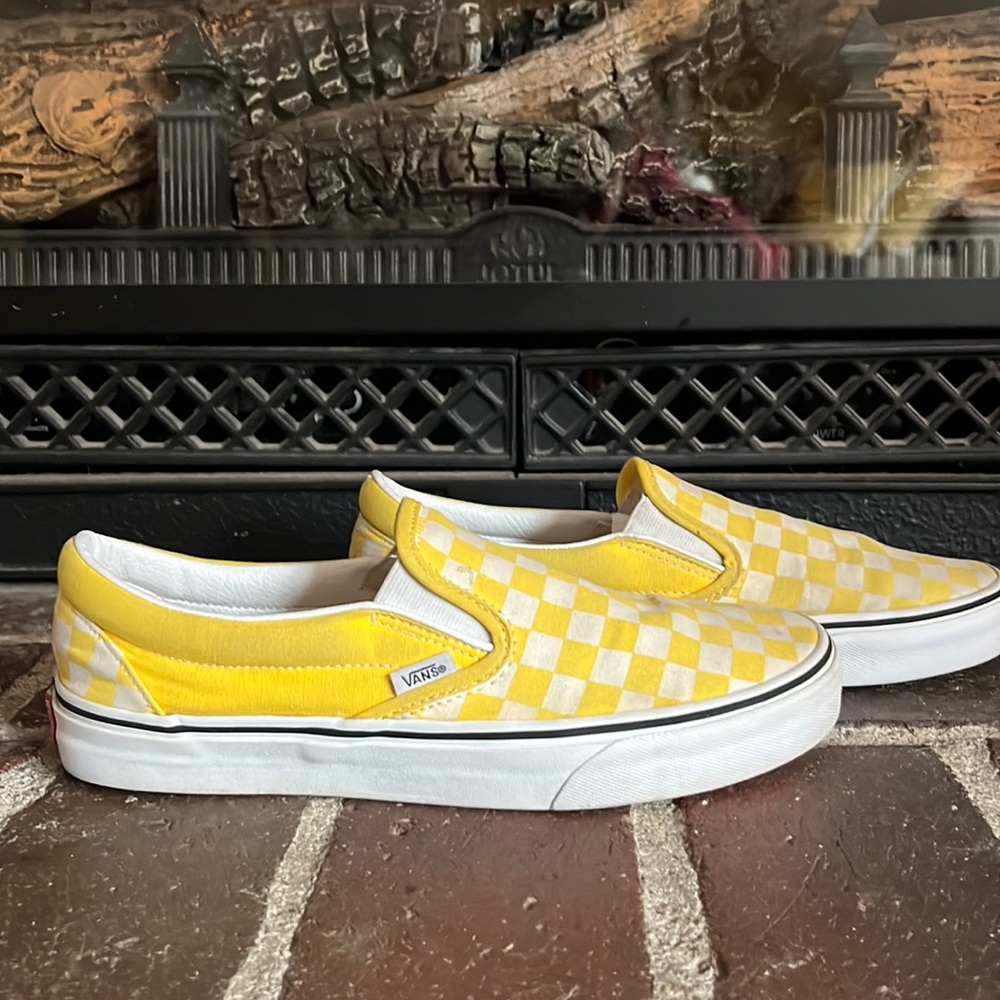 Yellow Slip-on Checker Vans